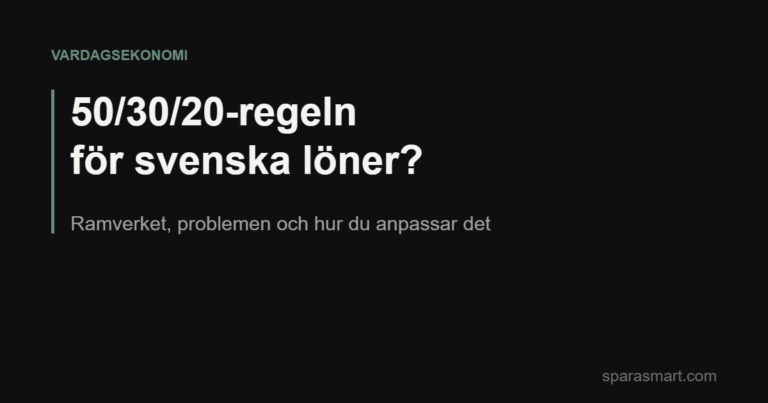 50/30/20-regeln för svenska löner